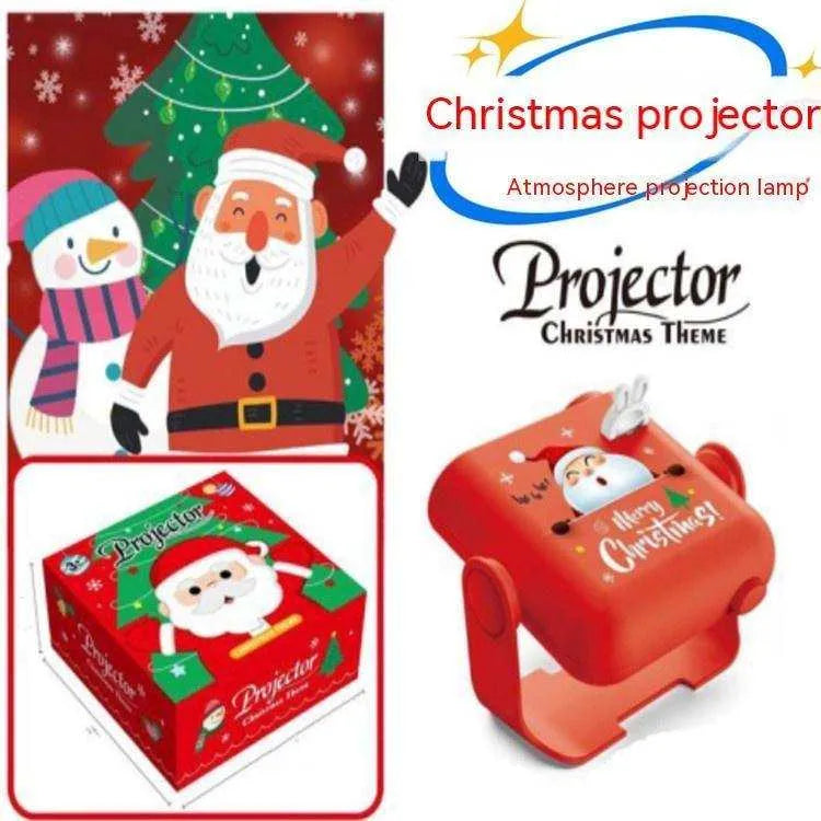 a christmas projector with a snowman and santa clause