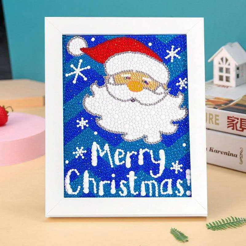 a christmas card with a santa clause on it