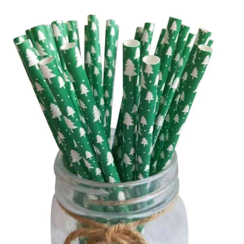 Christmas Party Paper Straws 25pcs