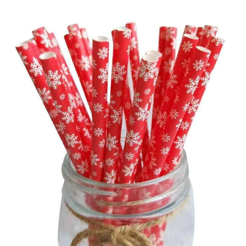 Christmas Party Paper Straws 25pcs