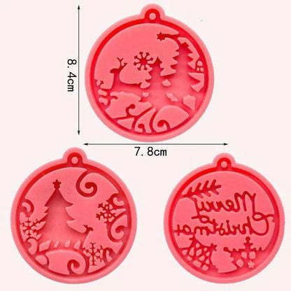 Christmas Pendant Mold Chocolate Mold DIY Epoxy Resin Mold Candy Making Molds Casting Supplies Baking Accessories Keychain Pendant Making