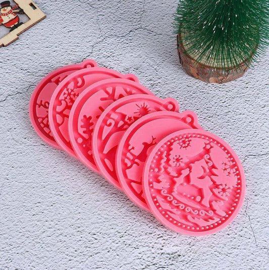 Christmas Pendant Mold Chocolate Mold DIY Epoxy Resin Mold Candy Making Molds Casting Supplies Baking Accessories Keychain Pendant Making