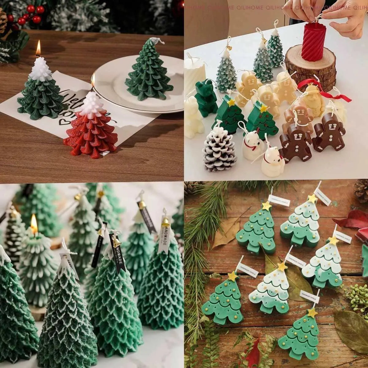 a collage of christmas cookies and decorations