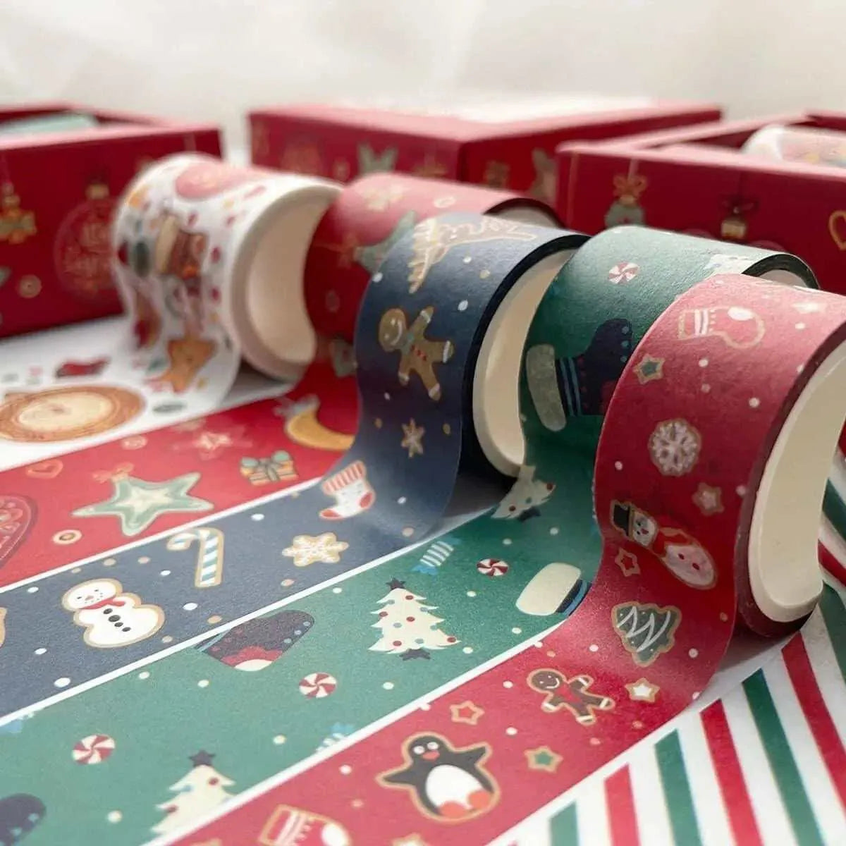 Christmas Washi Tape Cute Paper Tapes Package Stickers Gift Wrap Supplies Packaging Sticker Party Favors Decor