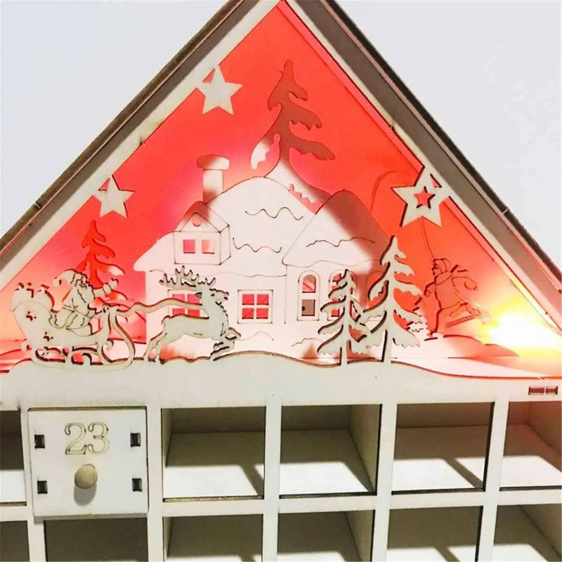 Christmas Wooden DIY Calendar Cabinet - 38x30x5cm - Home Decor & Countdown Organizer , christmas decoration, Christmas wooden calendar decorations