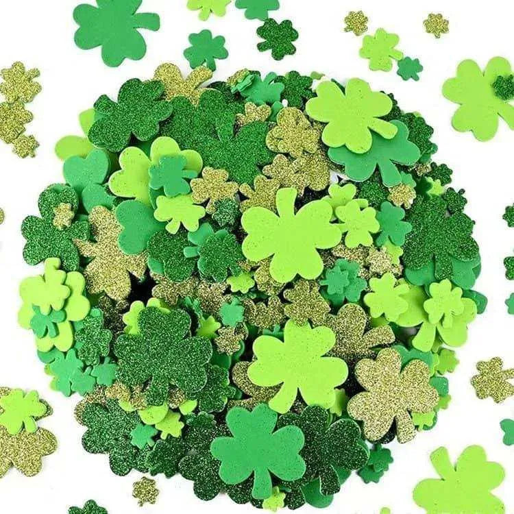 Clover Sticker St. Patrick's Day Decor Green Foam Sticker 500pcs Stickers