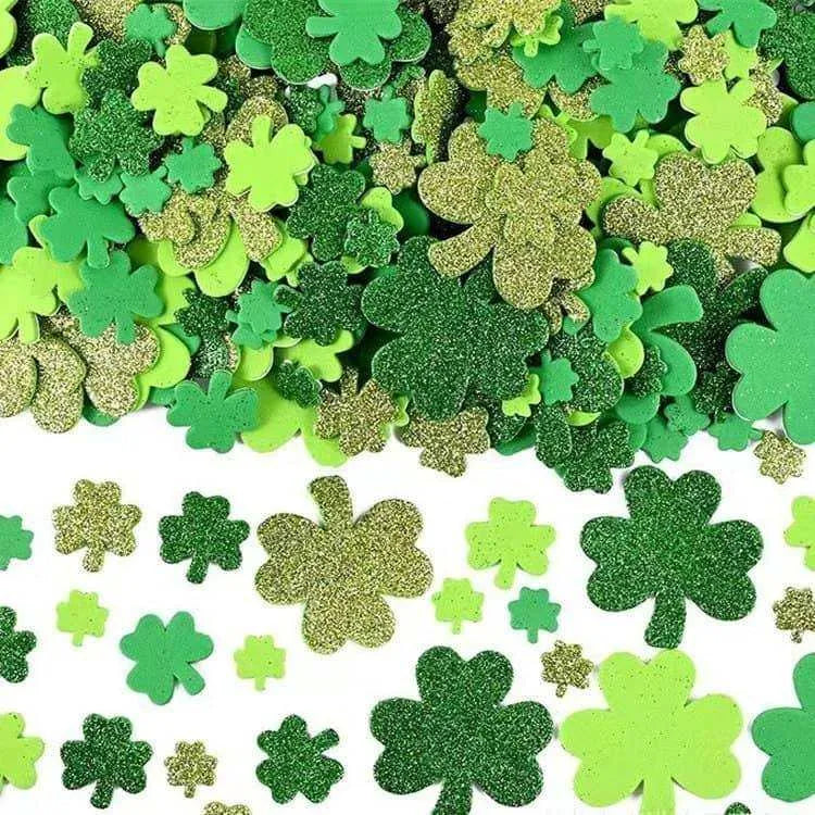 Clover Sticker St. Patrick's Day Decor Green Foam Sticker 500pcs Stickers