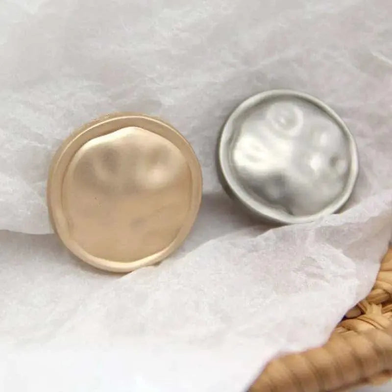 Coin Shaped Button Gold And Silver Buttons Sewing Accessories DIY Dressmaking Coat Making Supply 6pcs