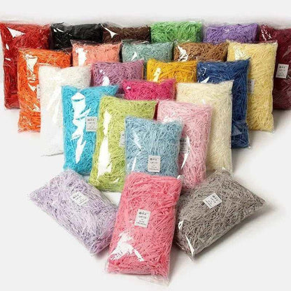 Colored shredded paper gift box filler colorful basket fillings