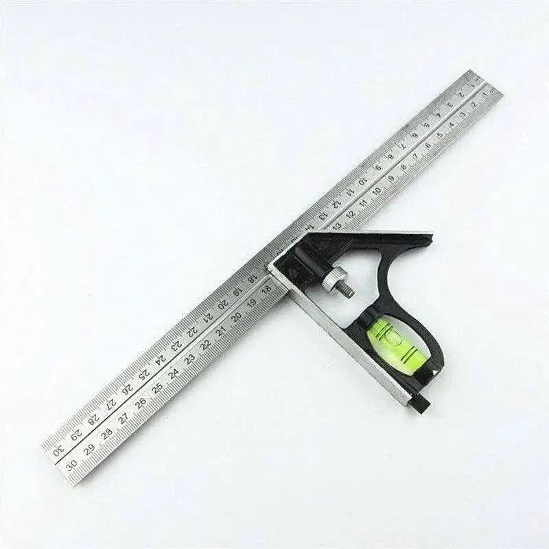 Combination square ruler stainless steel angle measurement tool