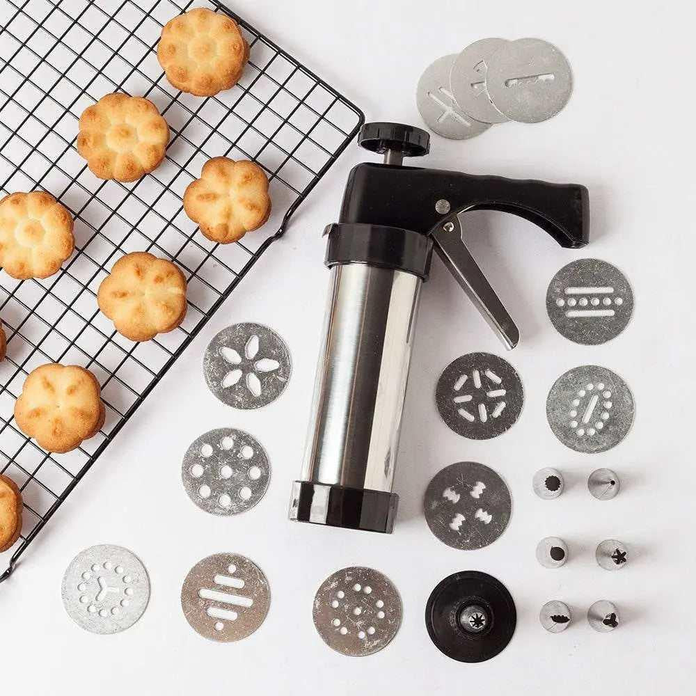 Cookie press biscuit gun machine piping set