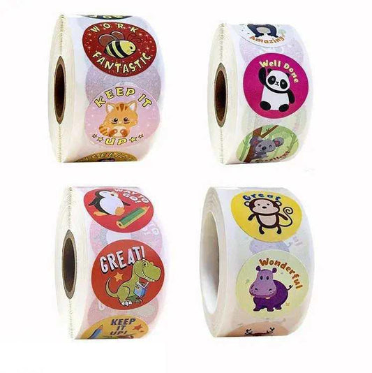 Cute Animal Label Inspirational Motivational Reward Stickers Teacher Encouraging Positivity School Sticker Sheets for Kids Children 500pcs