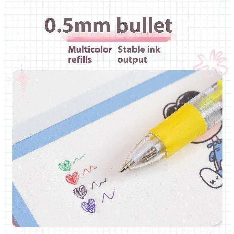 Cute Cartoon Pens Four Color Press Ballpoint Pen