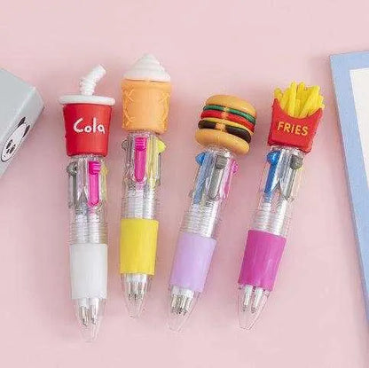 Cute Cartoon Pens Four Color Press Ballpoint Pen