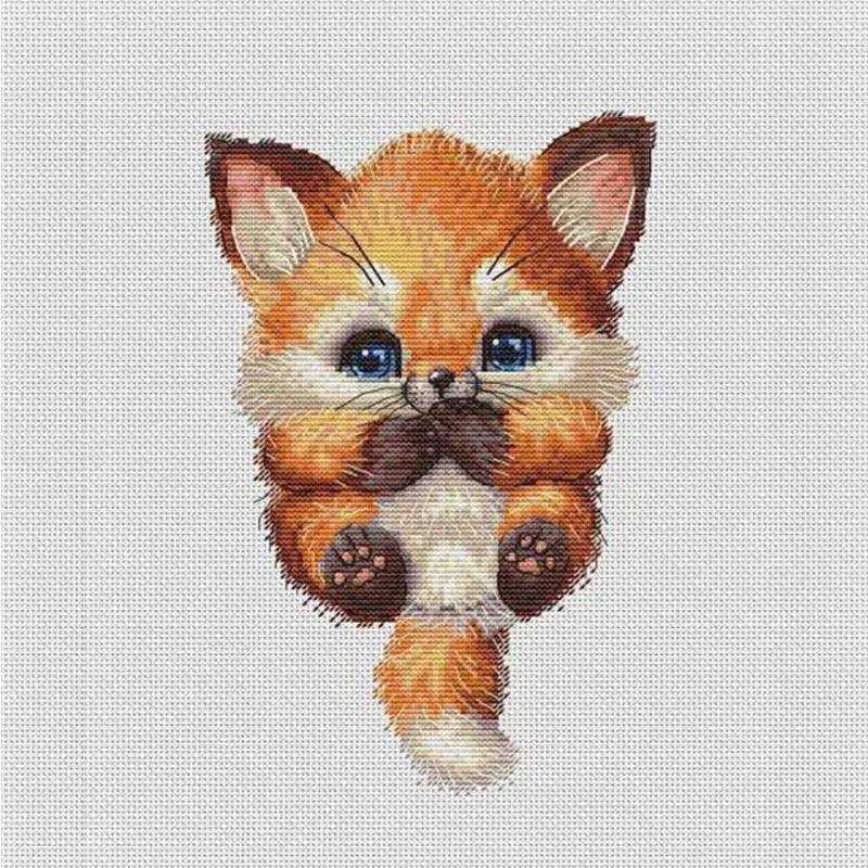 Cute Fox Cross Stitch Kit Fox Embroidery Pattern