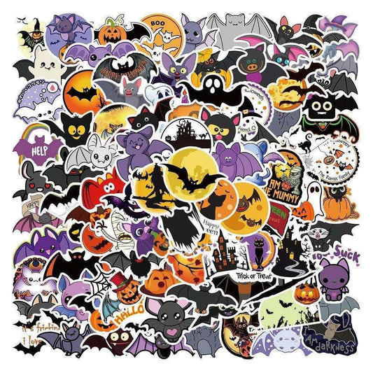 Cute Bats Stickers Halloween Bats Sticker Pack Kawaii Bat Decals Scrapbook Decor Halloween Party Supplies Party Favors Labels 100pcs