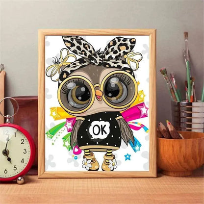 Cute Owl Diamond Painting Kit Mosaic Painting Set Crafting Sets Gifts For Hobbyists