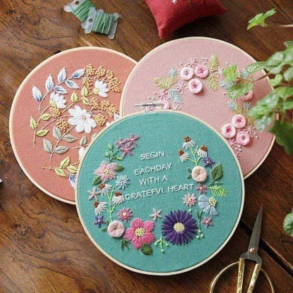 DIY Embroidery Kit Floral cross stitch Needlework For Beginners Practice Sets