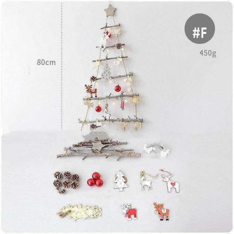 a christmas tree made out of wooden pieces