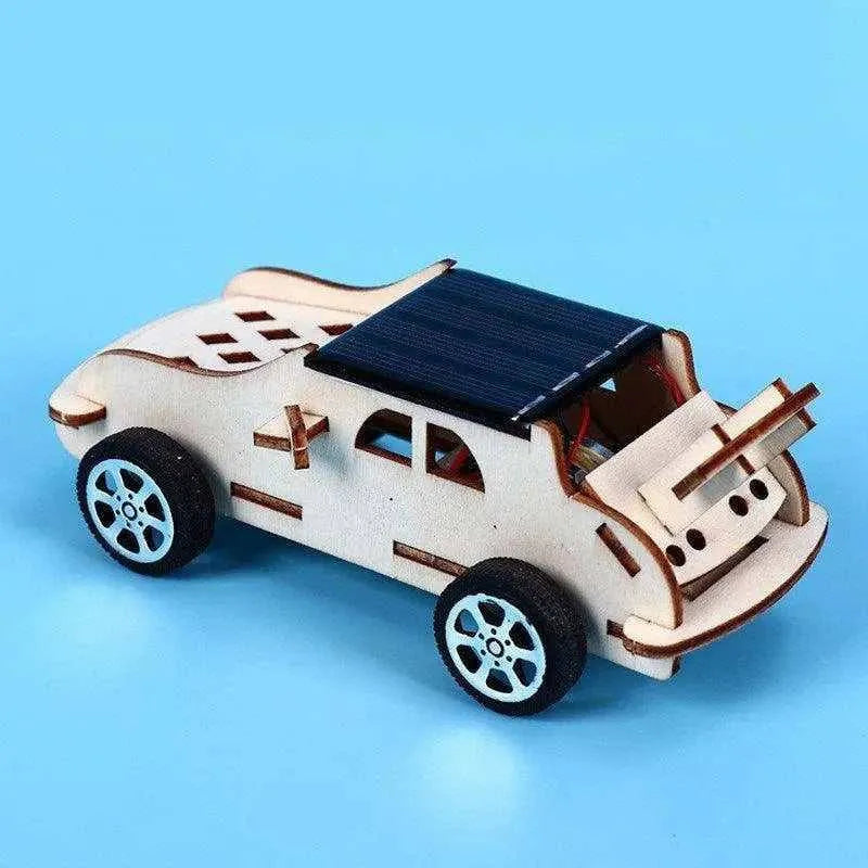 DIY Solar Powered 3D Wooden Toy Car Solar Energy Model Car Building Kit STEM Learning Educational Science Kits for Kids Children Age 8+