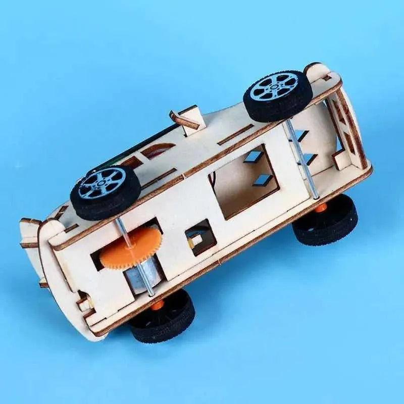 DIY Solar Powered 3D Wooden Toy Car Solar Energy Model Car Building Kit STEM Learning Educational Science Kits for Kids Children Age 8+