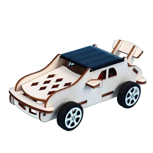 DIY Solar Powered 3D Wooden Toy Car Solar Energy Model Car Building Kit STEM Learning Educational Science Kits for Kids Children Age 8+