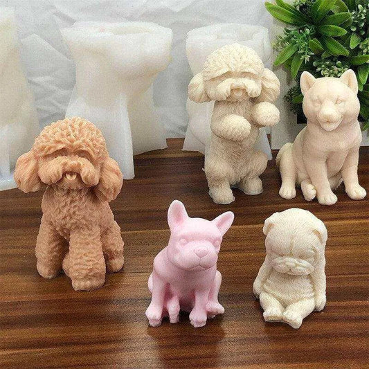 Dog Candle Dog Mold Handmade Gypsum Ornament Mould