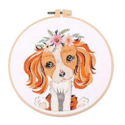 Dog Embroidery Kit Dog Cross Stitch Wall Hanging Living Room Decor