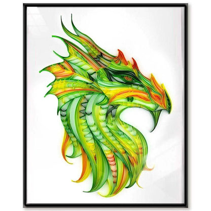 Dragon Pattern Framed Paper Quilling Diy Kits For Adults