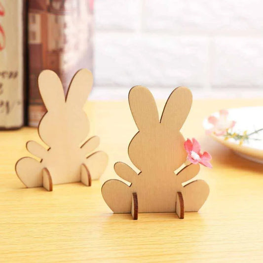 Easter Bunny Wooden Rabbit Party Supplies Painting Activity Desk Ornaments