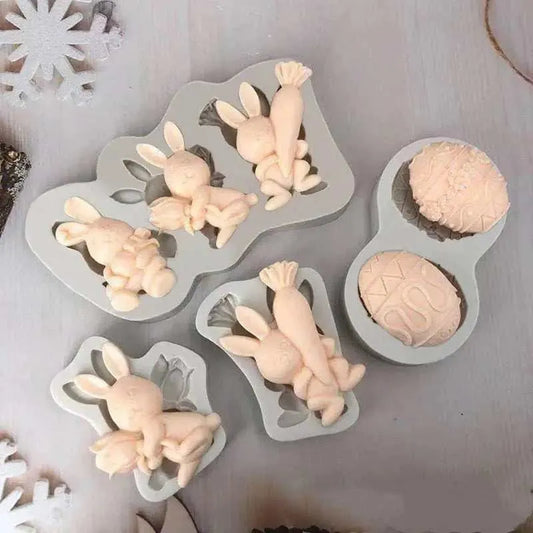 Easter Rabbit Molds Cake Fondant Mold Easter Party Favors Chocolate Moulds Kitchen Accessories Baking Supplies