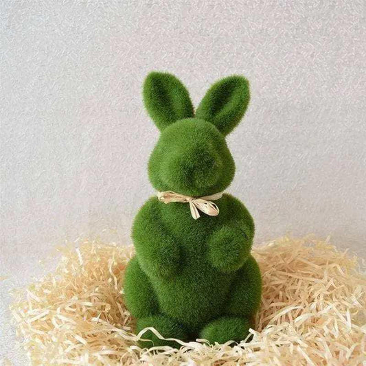 Easter bunny moss decor turf grass rabbit room or table decoration