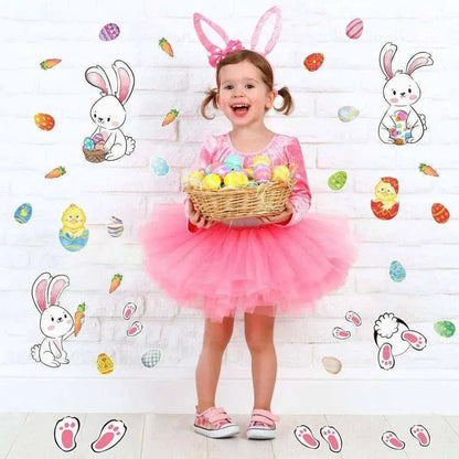 Easter stickers | bunny rabbit sticker sheet for kids bedroom | window and refrigerator decals Active Restock requests: 0