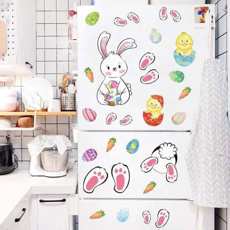 Easter stickers | bunny rabbit sticker sheet for kids bedroom | window and refrigerator decals Active Restock requests: 0