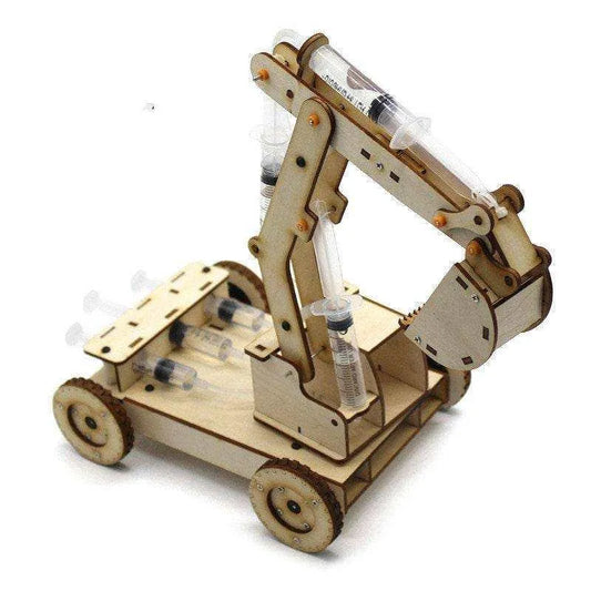 Educational Toy STEM Science Kit 3D Wooden Model Construction Excavator Vehicle Building Toys Set for Kids