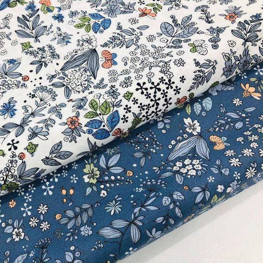 FLORAL COTTON FABRIC - Designer Fabric - Dressmaking Fabric - Printed Quilting Floral Fabric