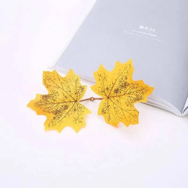 Fake Autumn Leaves Simulation Leaf Scrapbook Decoration DIY Home Decor Photography Props Halloween Party Decoration 10/20/50pcs