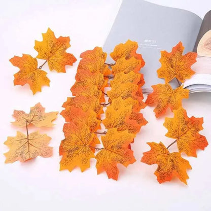 Fake Autumn Leaves Simulation Leaf Scrapbook Decoration DIY Home Decor Photography Props Halloween Party Decoration 10/20/50pcs