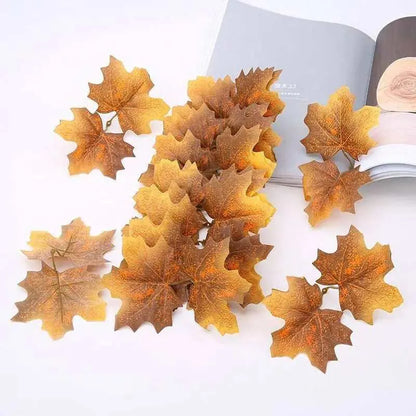 Fake Autumn Leaves Simulation Leaf Scrapbook Decoration DIY Home Decor Photography Props Halloween Party Decoration 10/20/50pcs