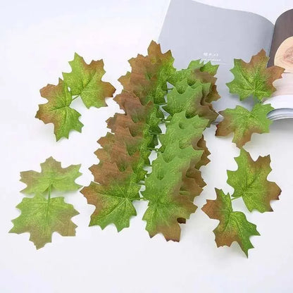 Fake Autumn Leaves Simulation Leaf Scrapbook Decoration DIY Home Decor Photography Props Halloween Party Decoration 10/20/50pcs