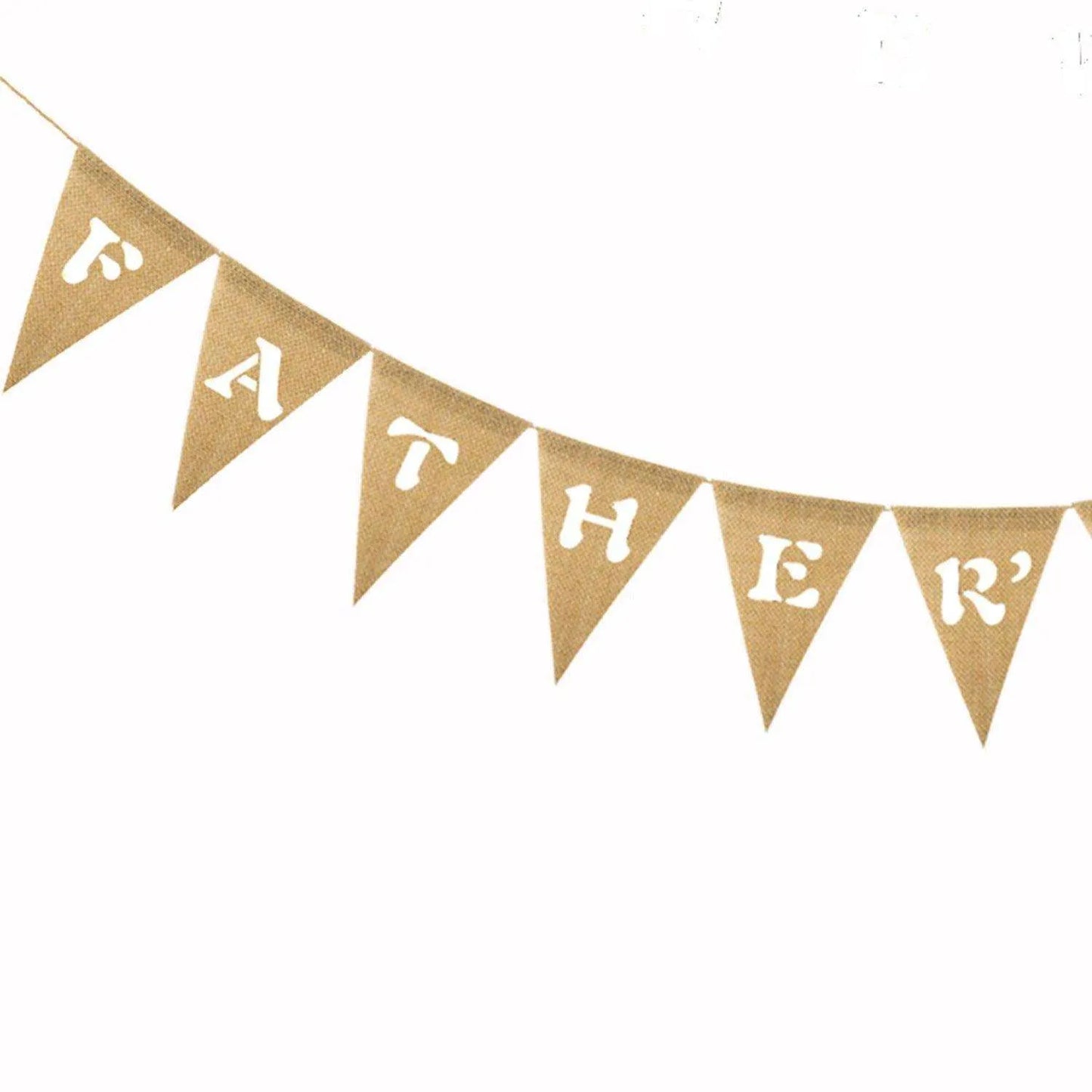 Father's Day Linen Pennant Flag Decoration - High-Quality & 2m Rope Length , 