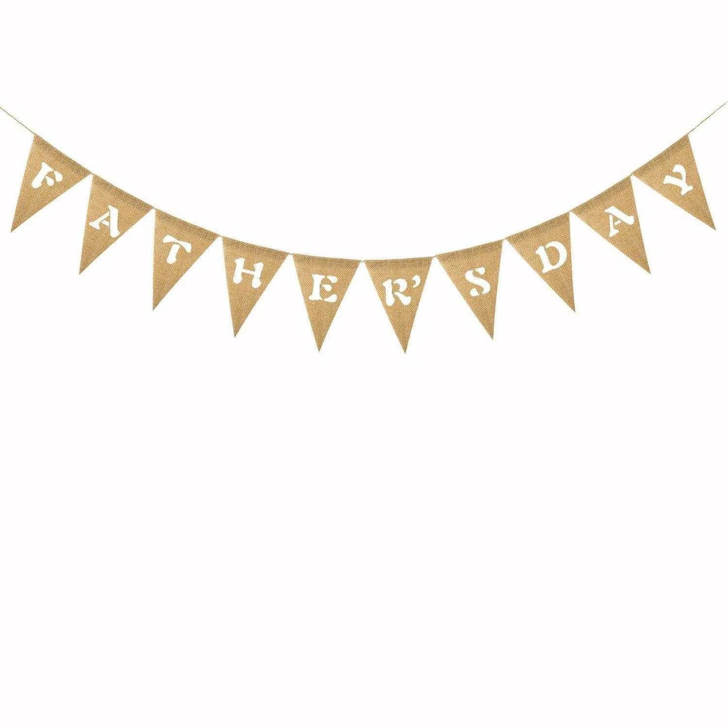 Father's Day Linen Pennant Flag Decoration - High-Quality & 2m Rope Length , 