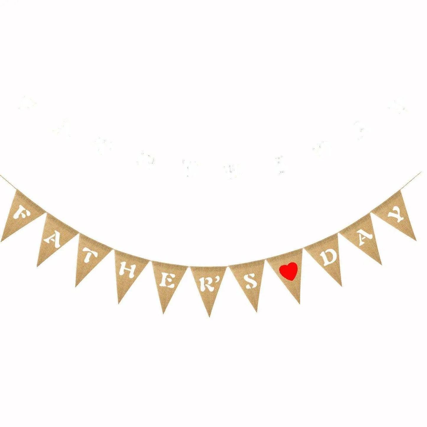 Father's Day Linen Pennant Flag Decoration - High-Quality & 2m Rope Length , 