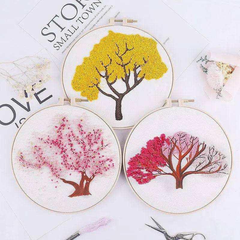 Small cross stitch kit floral embroidery kit pin up cross stitch