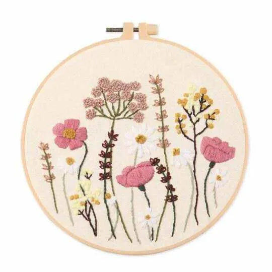 Flowers Embroidery Kit Floral Pattern Cross Stitch Set