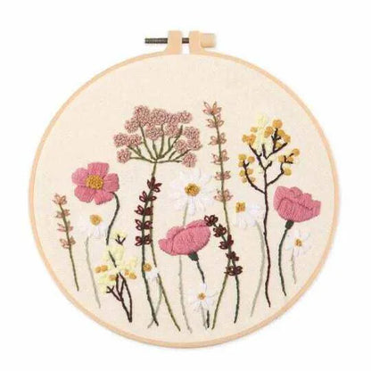 Flowers Embroidery Kit Floral Pattern Cross Stitch Set