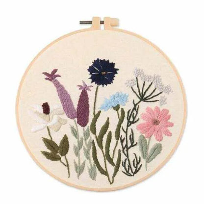 Flowers Embroidery Kit Floral Pattern Cross Stitch Set