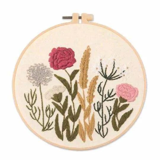 Flowers Embroidery Kit Floral Pattern Cross Stitch Set