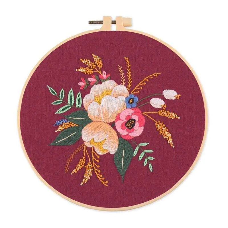 Flowers Embroidery Kit Floral Embroidery Wall Decor