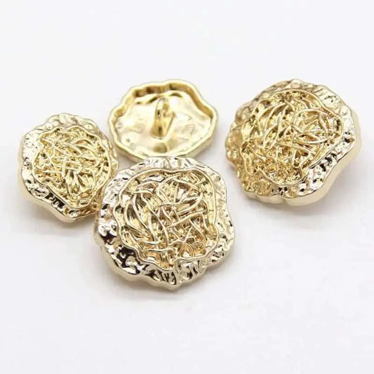 Flower Metal Button Gold Metal Buttons Coat Making Supply Dress Making Supplies Buttons For Sewing